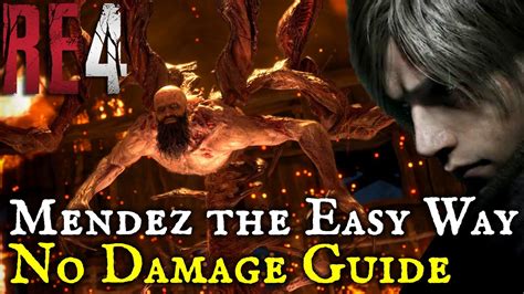 RE4 Defeat Mendez (No Damage) Boss Fight Guide .
